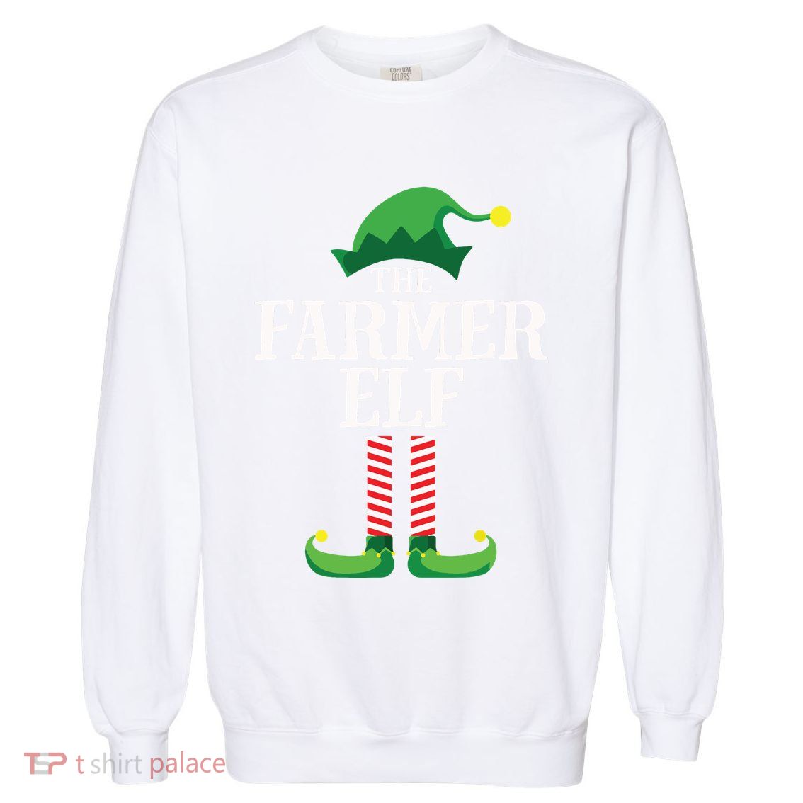 Farmer Elf Matching Family Group Christmas Party Garment-Dyed Sweatshirt