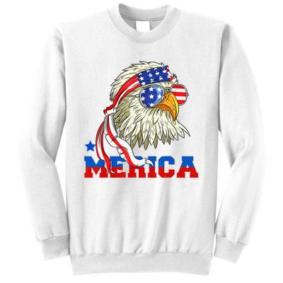 Funny Eagle Mullet Sunglasses Merica 4th Of July USA American Flag Sweatshirt