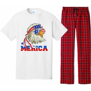 Funny Eagle Mullet Sunglasses Merica 4th Of July USA American Flag Pajama Set