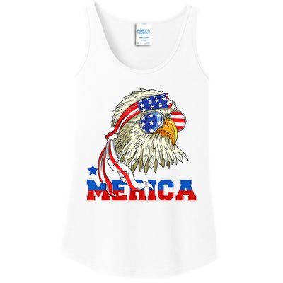 Funny Eagle Mullet Sunglasses Merica 4th Of July USA American Flag Ladies Essential Tank