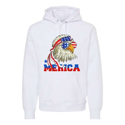 Funny Eagle Mullet Sunglasses Merica 4th Of July USA American Flag Premium Hoodie