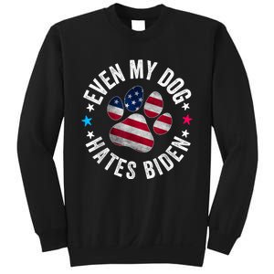 Funny Even My Dog Hates Biden Anti Joe Biden Usa Flag Sweatshirt