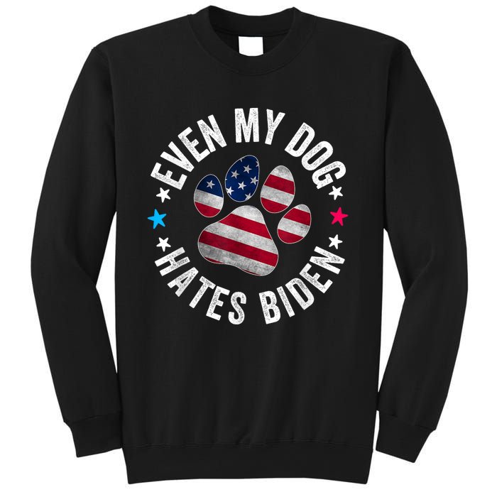 Funny Even My Dog Hates Biden Anti Joe Biden Usa Flag Sweatshirt