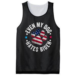 Funny Even My Dog Hates Biden Anti Joe Biden Usa Flag Mesh Reversible Basketball Jersey Tank