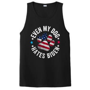 Funny Even My Dog Hates Biden Anti Joe Biden Usa Flag PosiCharge Competitor Tank