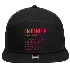 Funny Engineering Meaningful Gift Engineer Definition Gift 7 Panel Mesh Trucker Snapback Hat