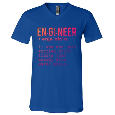 Funny Engineering Meaningful Gift Engineer Definition Gift V-Neck T-Shirt