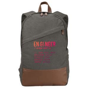 Funny Engineering Meaningful Gift Engineer Definition Gift Cotton Canvas Backpack