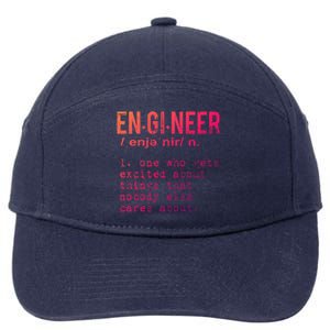 Funny Engineering Meaningful Gift Engineer Definition Gift 7-Panel Snapback Hat