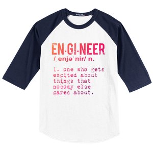 Funny Engineering Meaningful Gift Engineer Definition Gift Baseball Sleeve Shirt