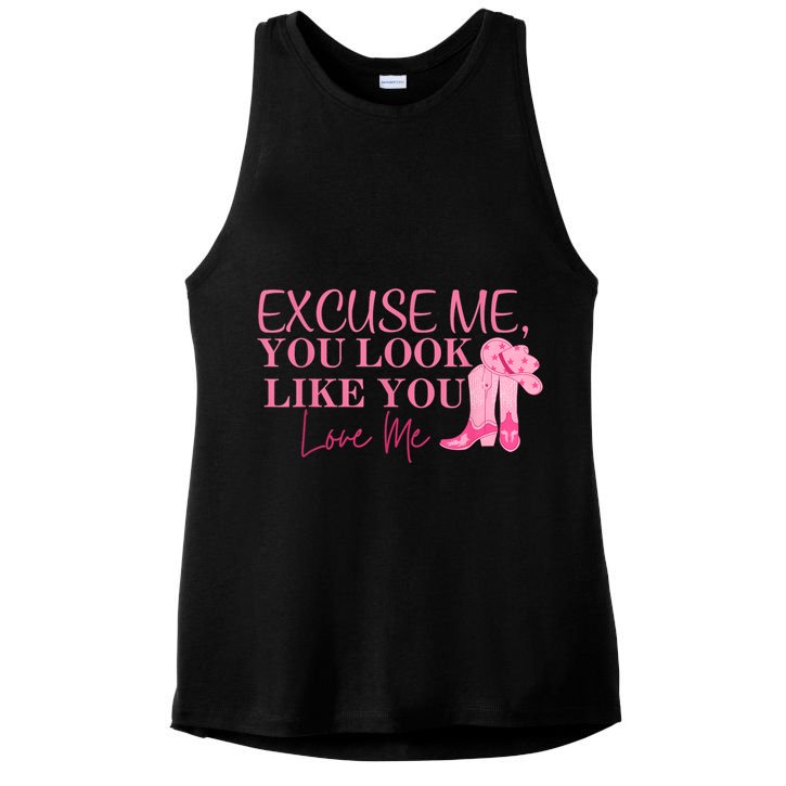 Funny Excuse Me You Look Like You Love Me Funny Boots Memes T Ladies PosiCharge Tri-Blend Wicking Tank