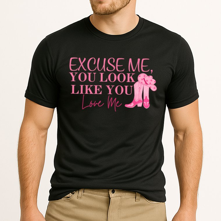 Funny Excuse Me You Look Like You Love Me Funny Boots Memes T Performance Shirt