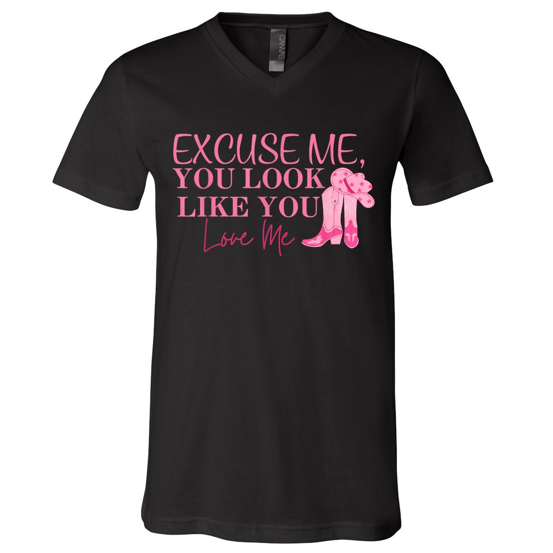 Funny Excuse Me You Look Like You Love Me Funny Boots Memes T V-Neck T-Shirt
