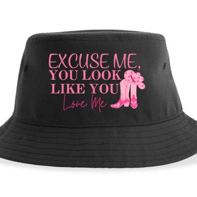 Funny Excuse Me You Look Like You Love Me Funny Boots Memes T Sustainable Bucket Hat