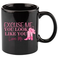 Funny Excuse Me You Look Like You Love Me Funny Boots Memes T 11oz C Handle Ceramic Mug