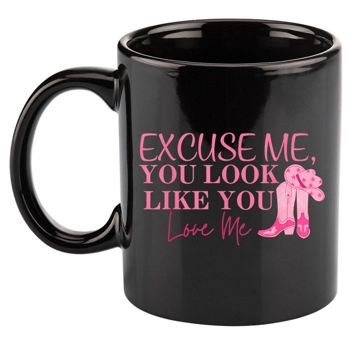 Funny Excuse Me You Look Like You Love Me Funny Boots Memes T 11oz C Handle Ceramic Mug