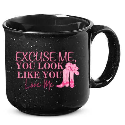 Funny Excuse Me You Look Like You Love Me Funny Boots Memes T 15oz Campfire Ceramic Mug