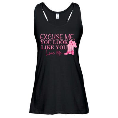 Funny Excuse Me You Look Like You Love Me Funny Boots Memes T Ladies Essential Flowy Tank