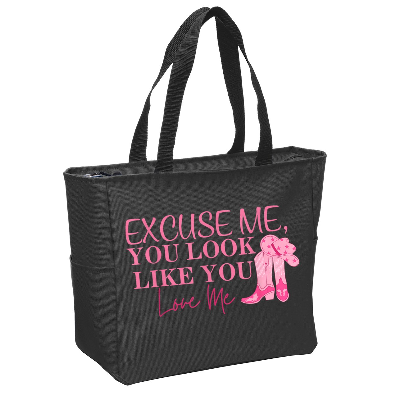Funny Excuse Me You Look Like You Love Me Funny Boots Memes T Zip Tote Bag