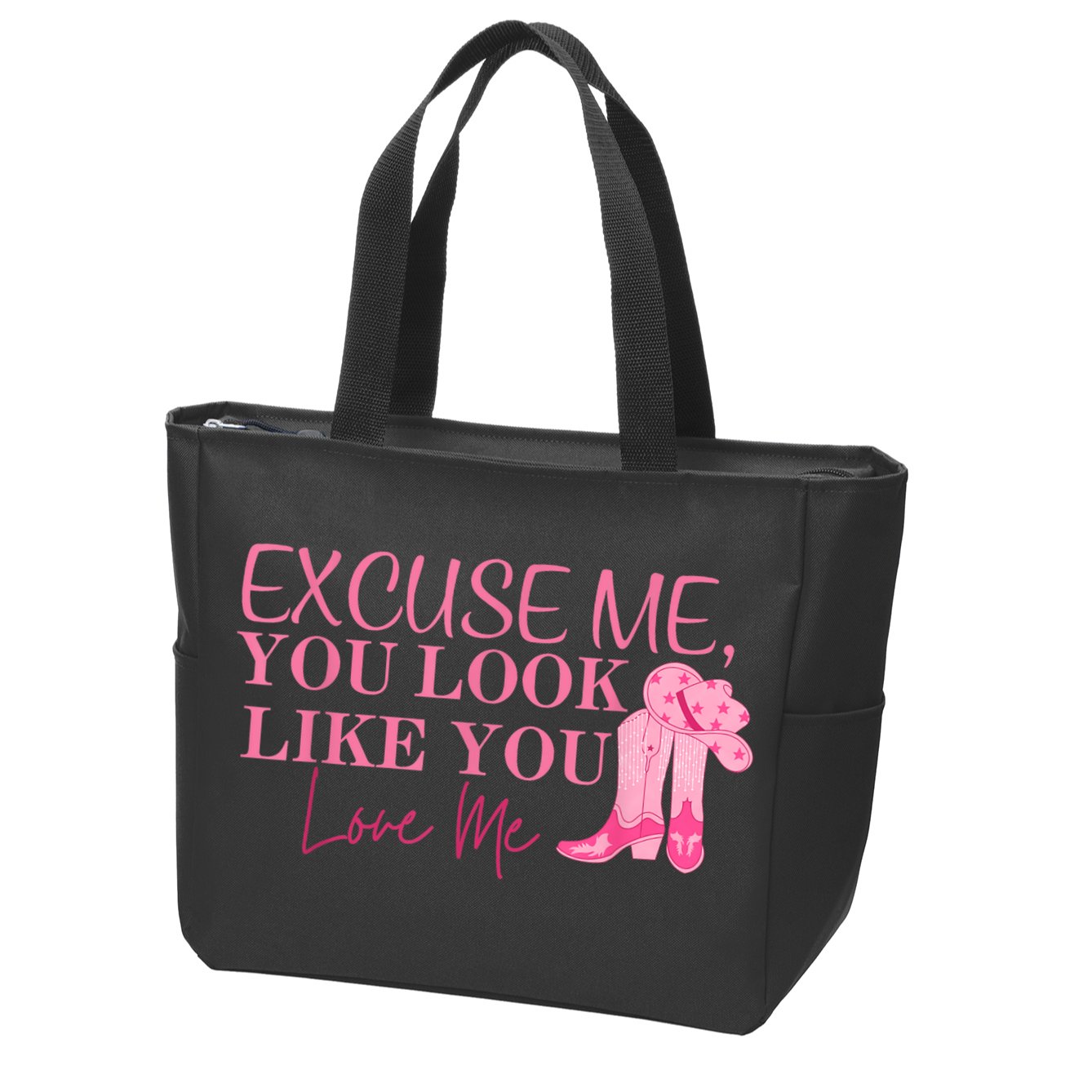 Funny Excuse Me You Look Like You Love Me Funny Boots Memes T Zip Tote Bag