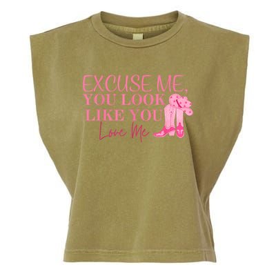 Funny Excuse Me You Look Like You Love Me Funny Boots Memes T Garment-Dyed Women's Muscle Tee