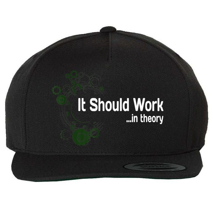 Funny Engineer Meme Design It Should Work In Theory Wool Snapback Cap