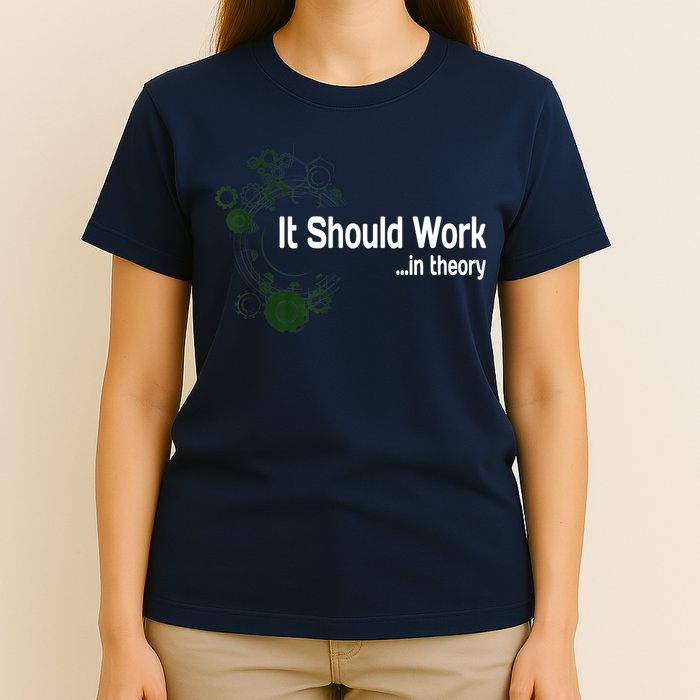 Funny Engineer Meme Design It Should Work In Theory T-Shirt