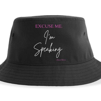 Funny Excuse Me IM Speaking Kamala Harris Quotes Problem Sustainable Bucket Hat