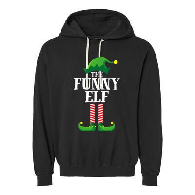 Funny Elf Matching Family Group Christmas Party Garment-Dyed Fleece Hoodie