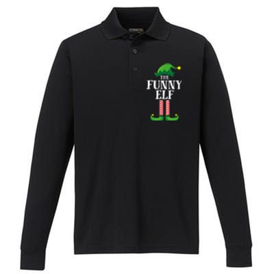 Funny Elf Matching Family Group Christmas Party Performance Long Sleeve Polo