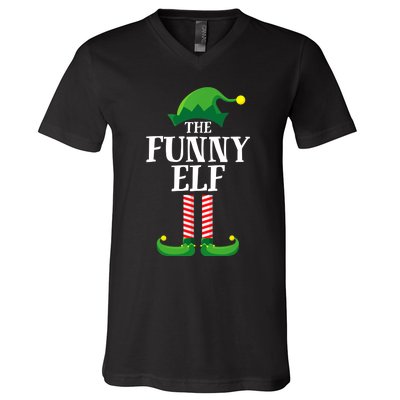 Funny Elf Matching Family Group Christmas Party V-Neck T-Shirt