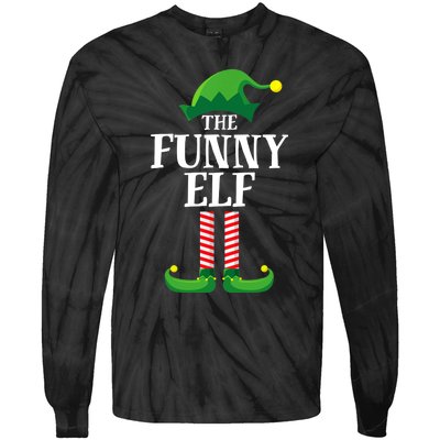 Funny Elf Matching Family Group Christmas Party Tie-Dye Long Sleeve Shirt