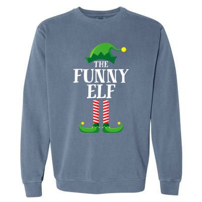 Funny Elf Matching Family Group Christmas Party Garment-Dyed Sweatshirt