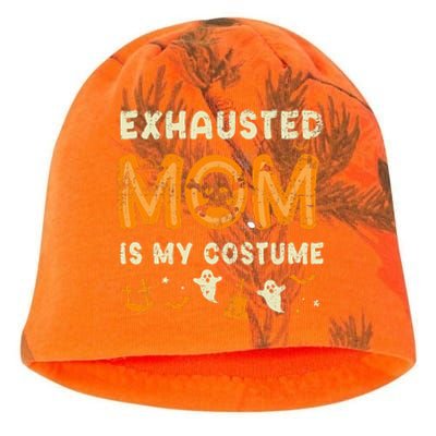 Funny Exhausted Mom Is My Halloween Costume Kati - Camo Knit Beanie