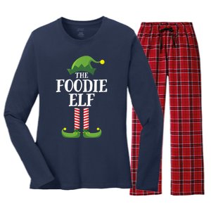 Foodie Elf Matching Family Group Christmas Party Women's Long Sleeve Flannel Pajama Set 