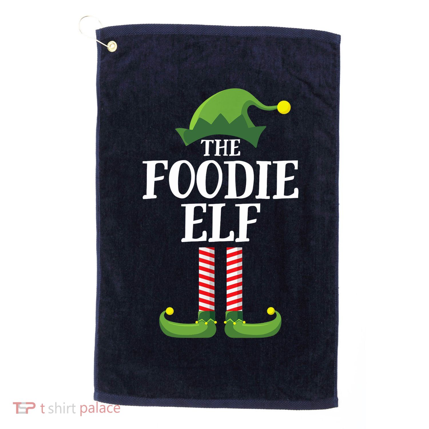 Foodie Elf Matching Family Group Christmas Party Golf Towel