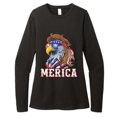 Funny Eagle Mullet 4th Of July Usa American Flag Merica Womens CVC Long Sleeve Shirt