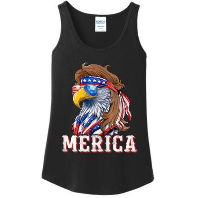 Funny Eagle Mullet 4th Of July Usa American Flag Merica Ladies Essential Tank