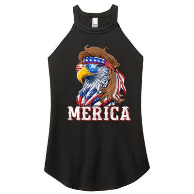 Funny Eagle Mullet 4th Of July Usa American Flag Merica Women's Perfect Tri Rocker Tank