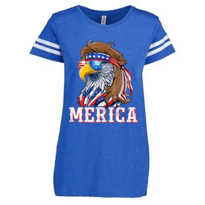 Funny Eagle Mullet 4th Of July Usa American Flag Merica Enza Ladies Jersey Football T-Shirt