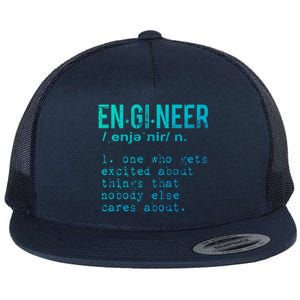 Funny Engineering Meaningful Gift Engineer Definition Gift Flat Bill Trucker Hat