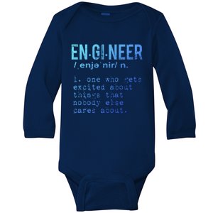 Funny Engineering Meaningful Gift Engineer Definition Gift Baby Long Sleeve Bodysuit