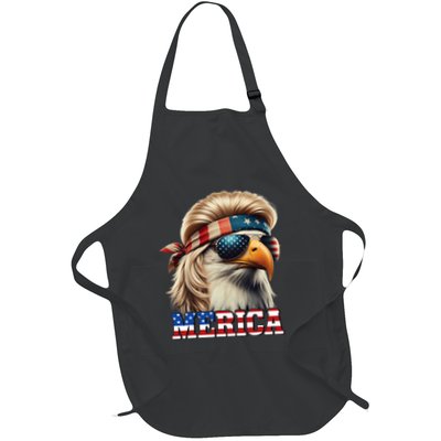 Funny Eagle Merica 4th July Blonde Wig Mullet Funny Man Apron