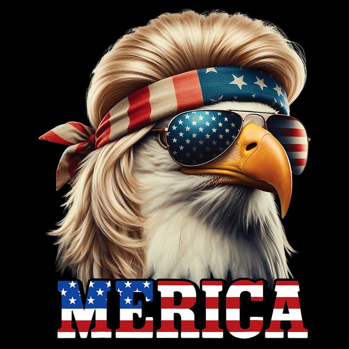 Funny Eagle Merica 4th July Blonde Wig Mullet Funny Man City Backpack