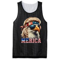 Funny Eagle Merica 4th July Blonde Wig Mullet Funny Man Mesh Reversible Basketball Jersey Tank