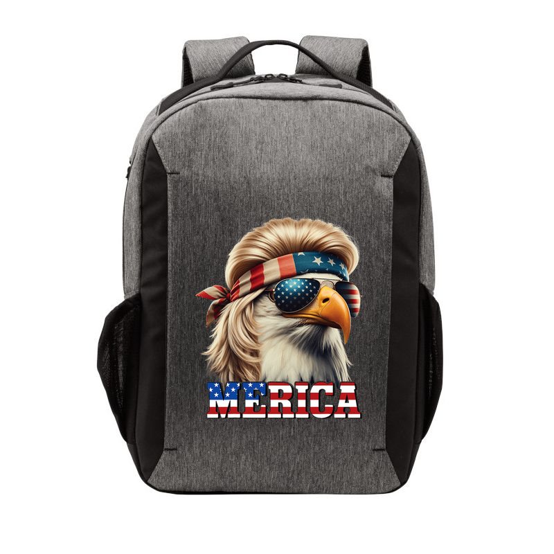 Funny Eagle Merica 4th July Blonde Wig Mullet Funny Man Vector Backpack