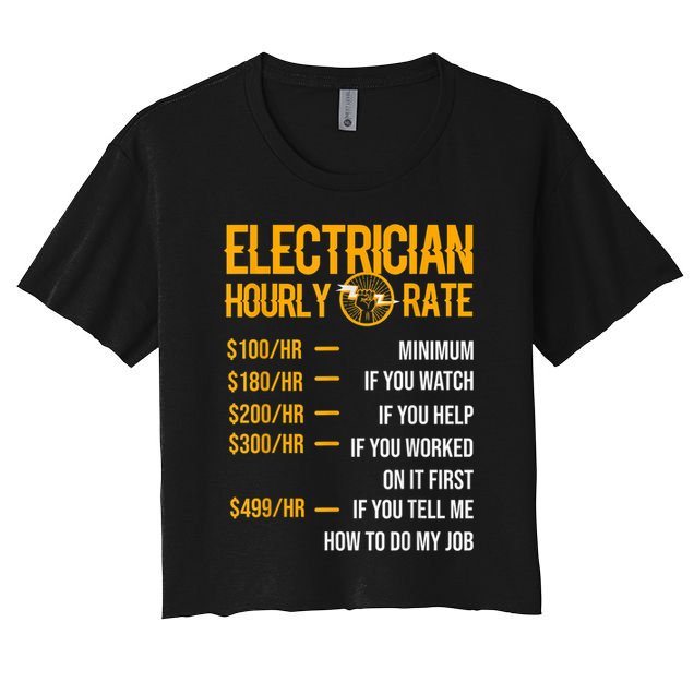 Funny Electrician Men Electrician Hourly Rate Electrician Crop Top
