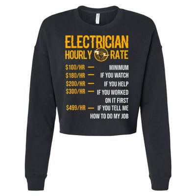 Funny Electrician Men Electrician Hourly Rate Electrician Cropped Pullover Crew