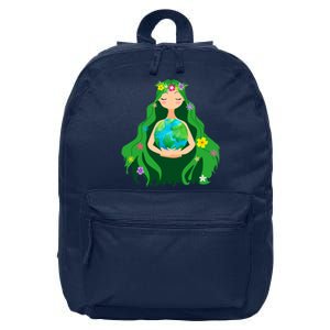 Flower Earth Mother Figure Cute 16 in Basic Backpack