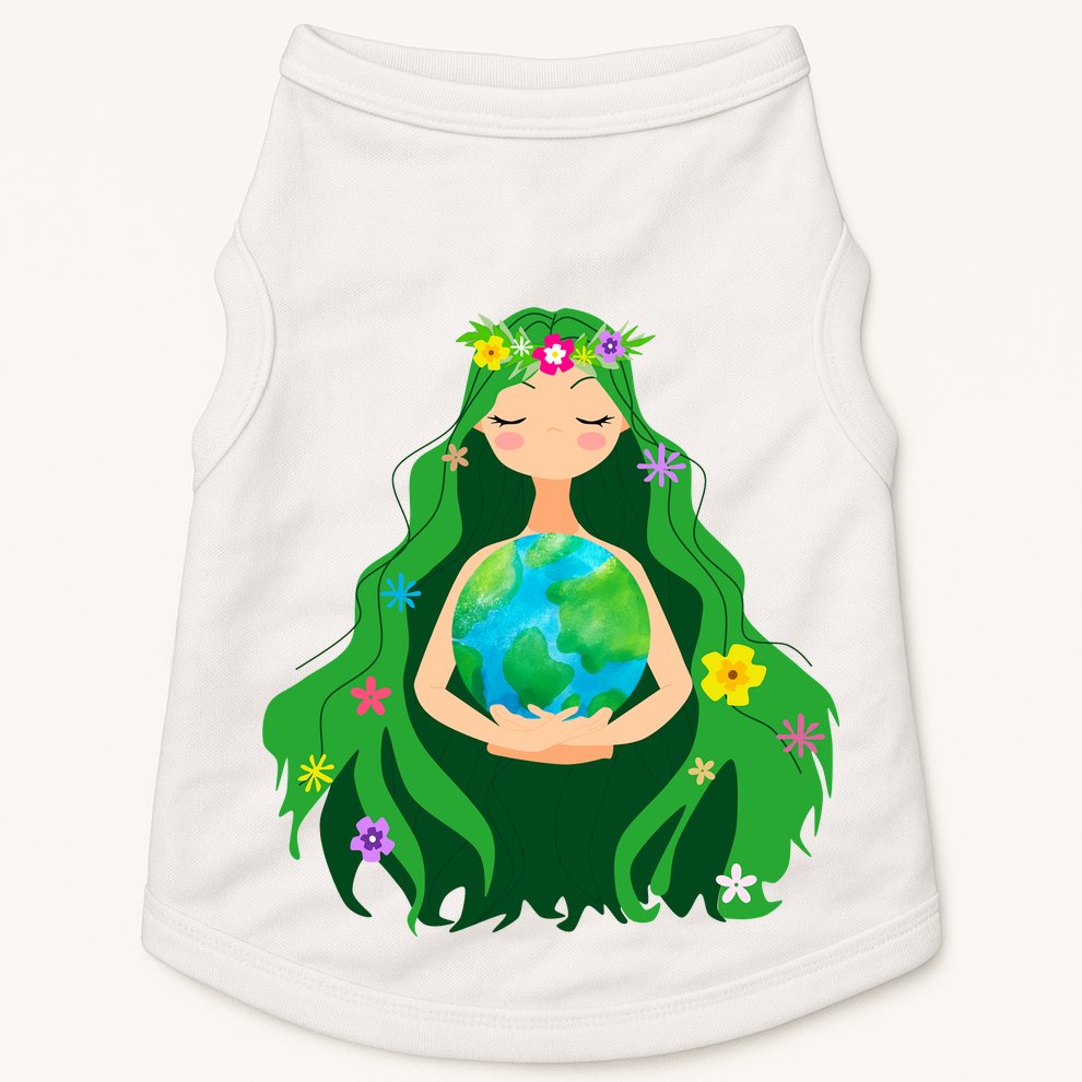Flower Earth Mother Figure Cute Doggie Tank